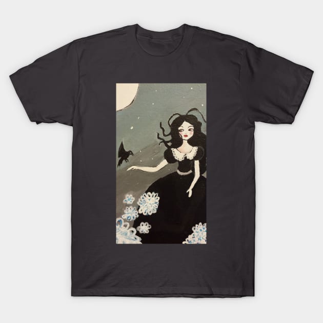 Girl with Raven T-Shirt by crystalwave4